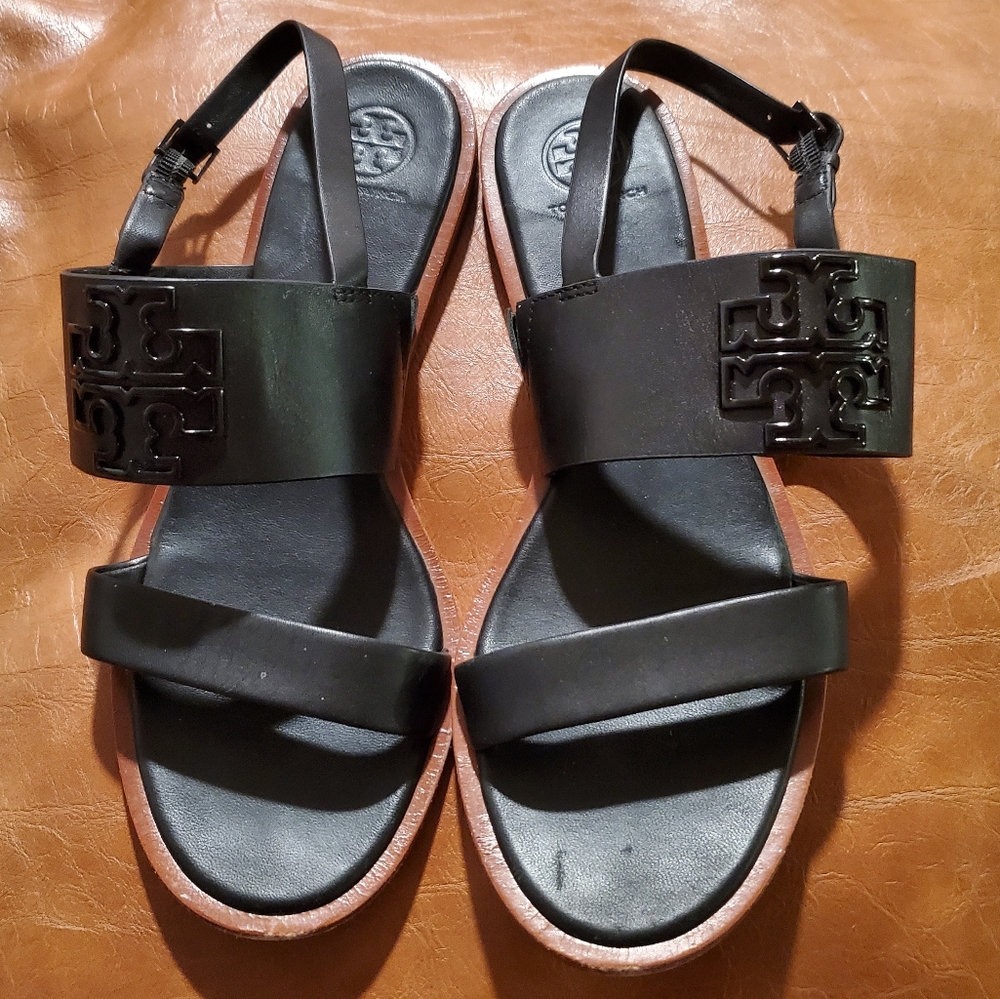 Tory Burch Melinda Leather Flat Logo Sandal
